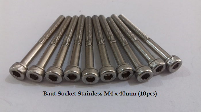 Baut Socket Stainless M4 x 40mm (10pcs) - Click Image to Close